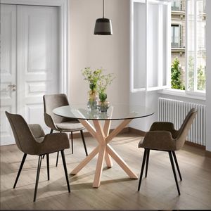 Kave Home Ronde Eettafel Argo 120cm, Glas