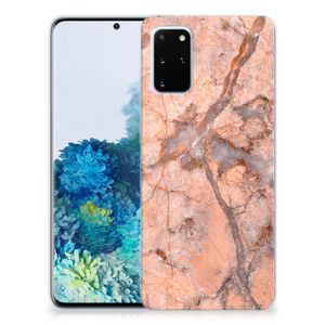 Samsung Galaxy S20 Plus TPU Siliconen Hoesje Marmer Oranje