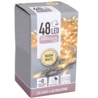 Kerstverlichting 48 warm witte lampjes op batterij 350 cm met timer - thumbnail