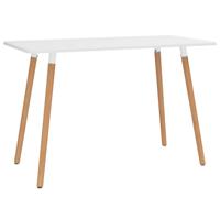 Vidaxl Eettafel 120x60x75 Cm Metaal Wit