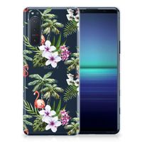 Sony Xperia 5II TPU Hoesje Flamingo Palms - thumbnail