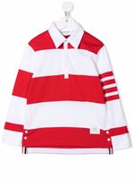 Thom Browne Kids polo à 4 bandes signature - Rouge