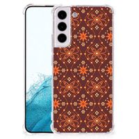 Samsung Galaxy S22 Plus Doorzichtige Silicone Hoesje Batik Brown - thumbnail