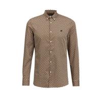 WE Fashion slim fit overhemd met all over print oranje