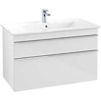 Villeroy & Boch Venticello wastafelonderkast 95.3x59cm 2x lade glossy wit A92601DH - thumbnail