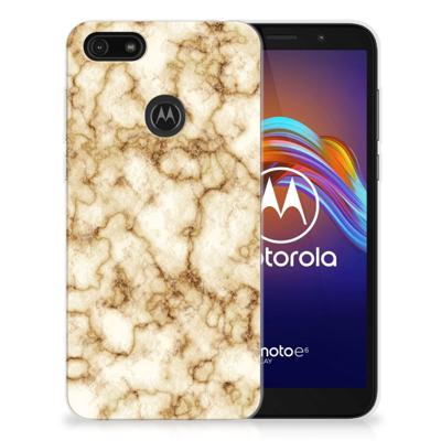 Motorola Moto E6 Play TPU Siliconen Hoesje Marmer Goud