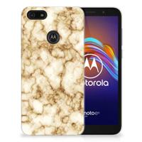 Motorola Moto E6 Play TPU Siliconen Hoesje Marmer Goud