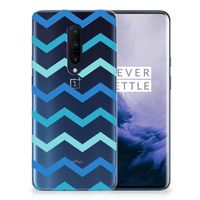 OnePlus 7 Pro TPU bumper Zigzag Blauw - thumbnail