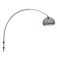 Steinhauer Wand booglamp Sparkled zwart met smoke kap 8196ZW