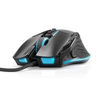 uRage Gaming-muis 8200 dpi (muis voor gamers, 13 programmeerbare toetsen, extra gewichten, 1,8 m kabel, USB, 1000 Hz, geschikt voor MMO, RGB LED-verlichting, DPI display) lasermuis zwart/blauw
