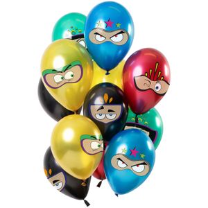 Metallic Ballonnen Set Superhelden Premium (12st)