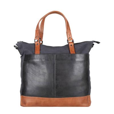 Presly & Sun 15.6' inch leren schoudertas DANE blauw