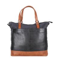 Presly & Sun 15.6' inch leren schoudertas DANE blauw