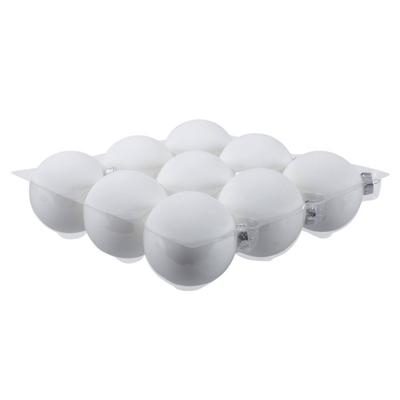 9x Glazen Kerstballen Mat Wit 10 Cm - Kerstbal