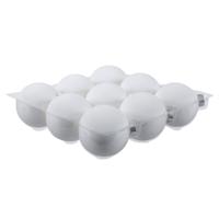 9x Glazen Kerstballen Mat Wit 10 Cm - Kerstbal