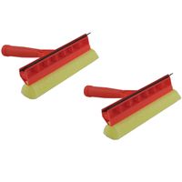 2x Stuks raamtrekkers rood met spons en kunststof handvat 23 cm