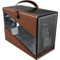 MONTECH Heritage mATX, micro-vormfactor compact lederen gamingchassis met handtekening handvatontwerp, ondersteunt de nieuwste GPU's, ATX PSU, 360 mm AIO, 4 ARGB-ventilatoren, hoofdtelefoonhanger -