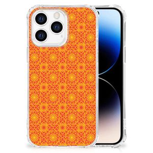 iPhone 14 Pro Doorzichtige Silicone Hoesje Batik Oranje