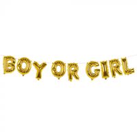 Folieballonslinger Gender Reveal &apos;Boy Or Girl&apos; (4m) - thumbnail