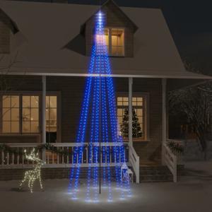 VidaXL Vlaggenmast kerstboom 732 LED&apos;s blauw 500 cm