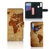 Alcatel 1S 2020 Flip Cover Wereldkaart - thumbnail