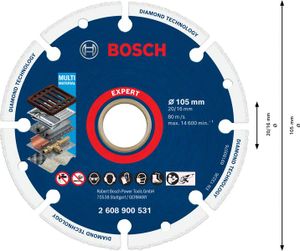 Bosch Accessoires Diamantmetaalschijf | 105 x 20 / 16 mm - 2608900531