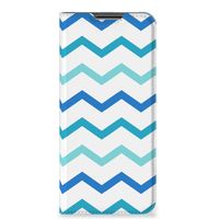 OPPO A54 5G | A74 5G | A93 5G Hoesje met Magneet Zigzag Blauw