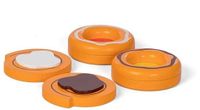 Mamamemo Deens gebak junior 6 cm hout oranje/bruin 4-delig