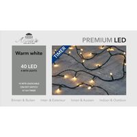 Kerstverlichting warm wit 40 leds met dimmer en timer functie 400 cm   -