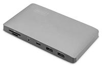 Digitus DA-70895 notebook dock & poortreplicator Bedraad Thunderbolt 3 Zwart, Grijs