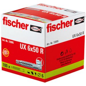 Fischer UX 6 x 50 R Universele pluggen 50 mm 6 mm 72095 100 stuk(s)