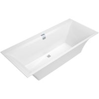 Villeroy & Boch Squaro Edge 12 bad quaryl rechthoekig 180x80x45cm incl. poten en afvoer /overloopcombinatie wit UBQ180SQE2DV-01