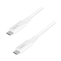LogiLink CU0180 - USB 4 Gen 3 Type-C kabel (IF-gecertificeerd) met E-mark-chipset, PD (Power Delivery tot 20V, 5A, 100W), AV tot UHD 8K/60Hz (7680x4320), wit, 0,8m