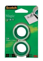 Scotch plakband Magic Tape, ft 19 mm x 7,5 m, blister met 2 rolletjes - thumbnail