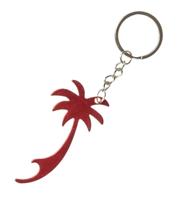 LG Imports sleutelhanger/flesopener palmboom 7 cm staal rood