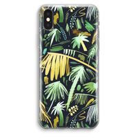 Tropical Palms Dark: iPhone XS Max Transparant Hoesje - thumbnail