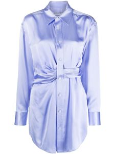 Alexander Wang robe-chemise en satin à design drapé - Violet