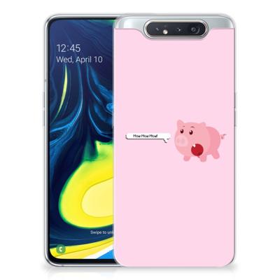 Samsung Galaxy A80 Telefoonhoesje met Naam Pig Mud Samsung Galaxy A80 Telefoonhoesje met Naam Pig Mud