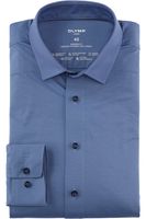 OLYMP Luxor 24/Seven Dynamic Flex Modern Fit Jersey shirt nürnberger blauw, Effen