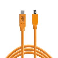 Tether Tools USB-C voor 2.0 Mini B 5-pin 4,60 m oranje