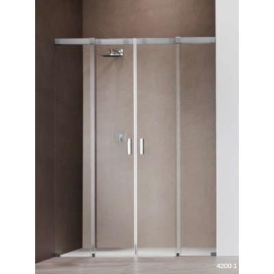 Douchedeur Sealskin Duka 4200 Nisdeur Schuifdeur 4 Delig 160x200cm Chroom/Zilver Hoogglans Profiel Helder Glas met Zeefdrukband Wit Douchedeur Sealskin Duka 4200 Nisdeur Schuifdeur 4 Delig 160x200cm Chroom/Zilver Hoogglans Profiel Helder Glas met Zeefdrukband Wit
