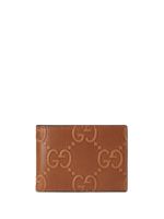 Gucci portefeuille pliant à logo GG embossé - Marron - thumbnail