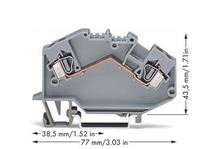 WAGO 781-601 Doorgangsklem 6 mm Spanveer Toewijzing: L Grijs 50 stuk(s)