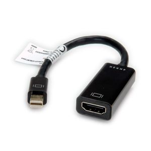 Value 12.99.3143 DisplayPort-kabel Mini-displayport / VGA Adapterkabel Mini DisplayPort-stekker, VGA-bus 15-polig 0.15 m Zwart