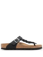 Birkenstock sandales Gizeh en cuir tressé - Noir