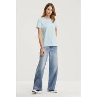 Tommy Hilfiger T-shirt met tekst en borduursels lichtblauw/wit