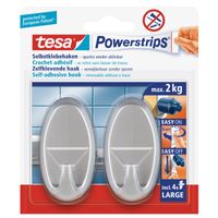 6x Tesa Powerstrips chroom haken ovaal large klusbenodigdheden