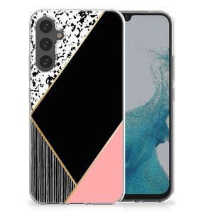 Samsung Galaxy A34 TPU Hoesje Zwart Roze Vormen