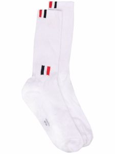 Thom Browne chaussettes à rayures tricolores - Blanc