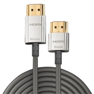 LINDY 41676 HDMI-kabel HDMI Aansluitkabel HDMI-A-stekker, HDMI-A-stekker 4.50 m Grijs 4K UHD, OFC-kabel, Rond, Afgeschermd (dubbel), Extreem dun, Vergulde